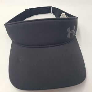 Women Under Armour Visor Hat Adjustable Black Gray Logo Golf Sports Outdoors